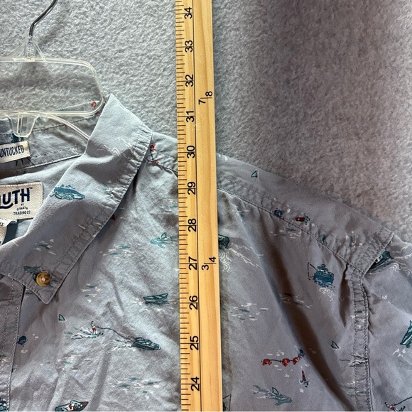 Duluth Trading Men's Button-Up Short Sleeve Shirt - Boat Print 2XL Tall - Picture 6 of 8